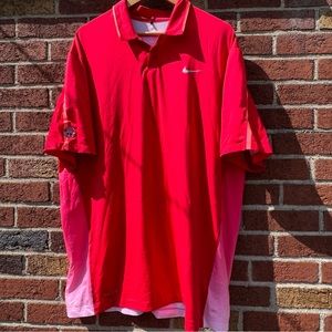 Nike Tiger Woods Collection TW Glow Polo Golf Shirt 639822-657 DRI-FIT Red XL